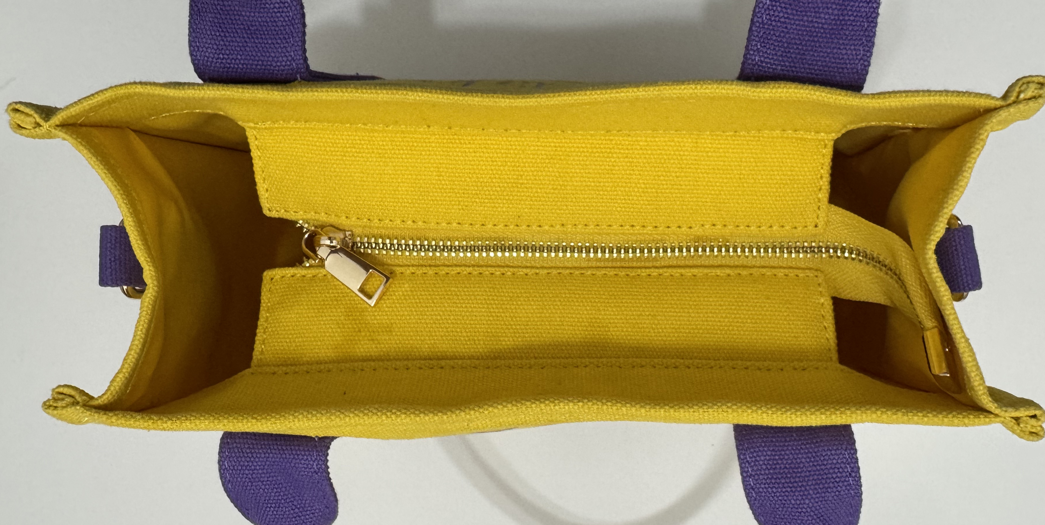 Tandieka Flower Print Edition Purple and yellow small bag - Image 8
