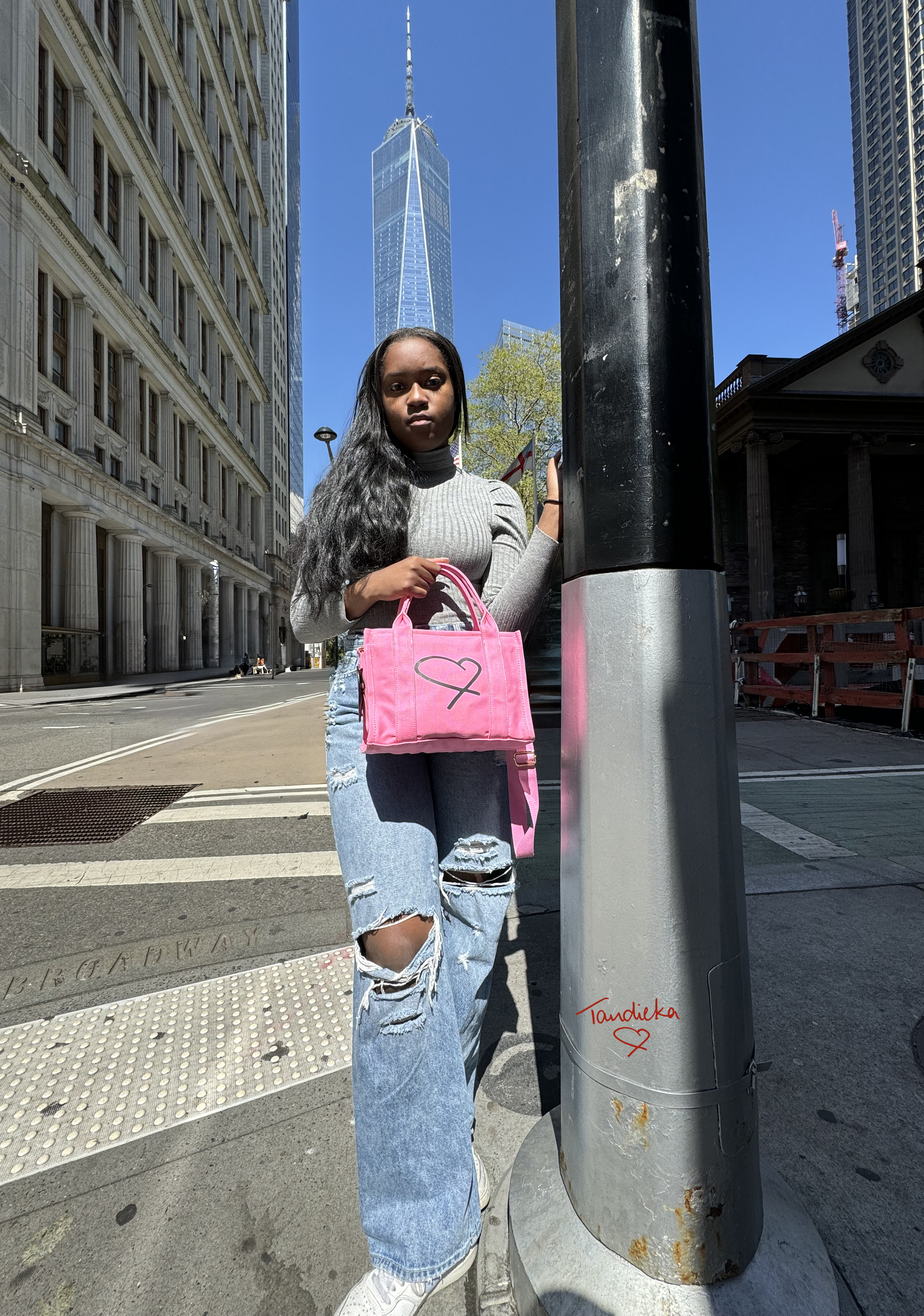 Tandieka Pink and Black small bag - Image 5